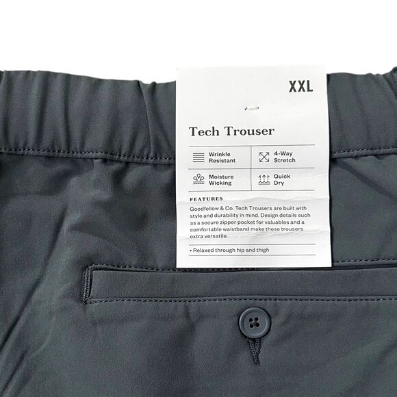 Goodfellow Gray Relax Quick Dry Tech Trouser Men's Pants Size XXL NWT | 33-15-2 - Picture 5 of 7
